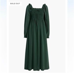 Hill House Green Long Sleeve Nap Dress axe